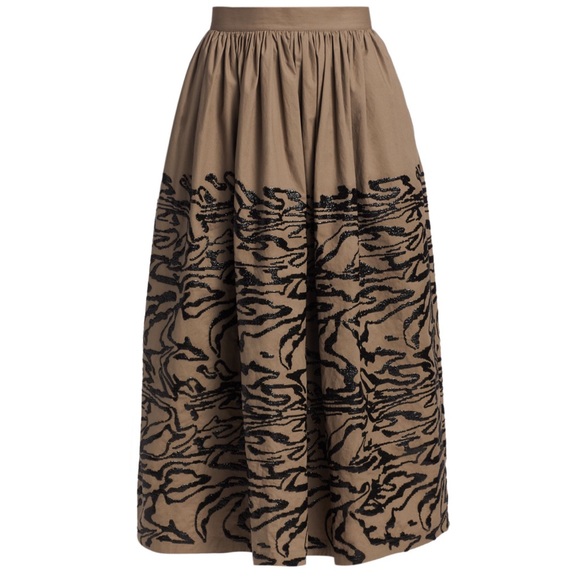 NWT Rachel Comey Sage Sequin Tiger Print Midi Skirt - Picture 1 of 10